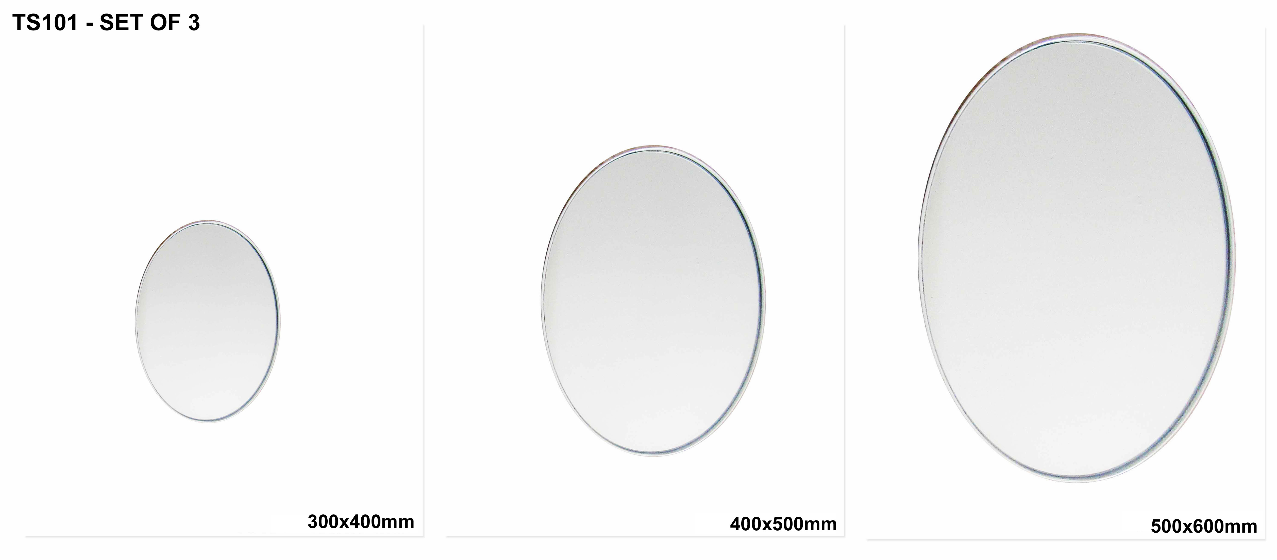 TS101 Wall décor mirror modern small oval frame set of 3